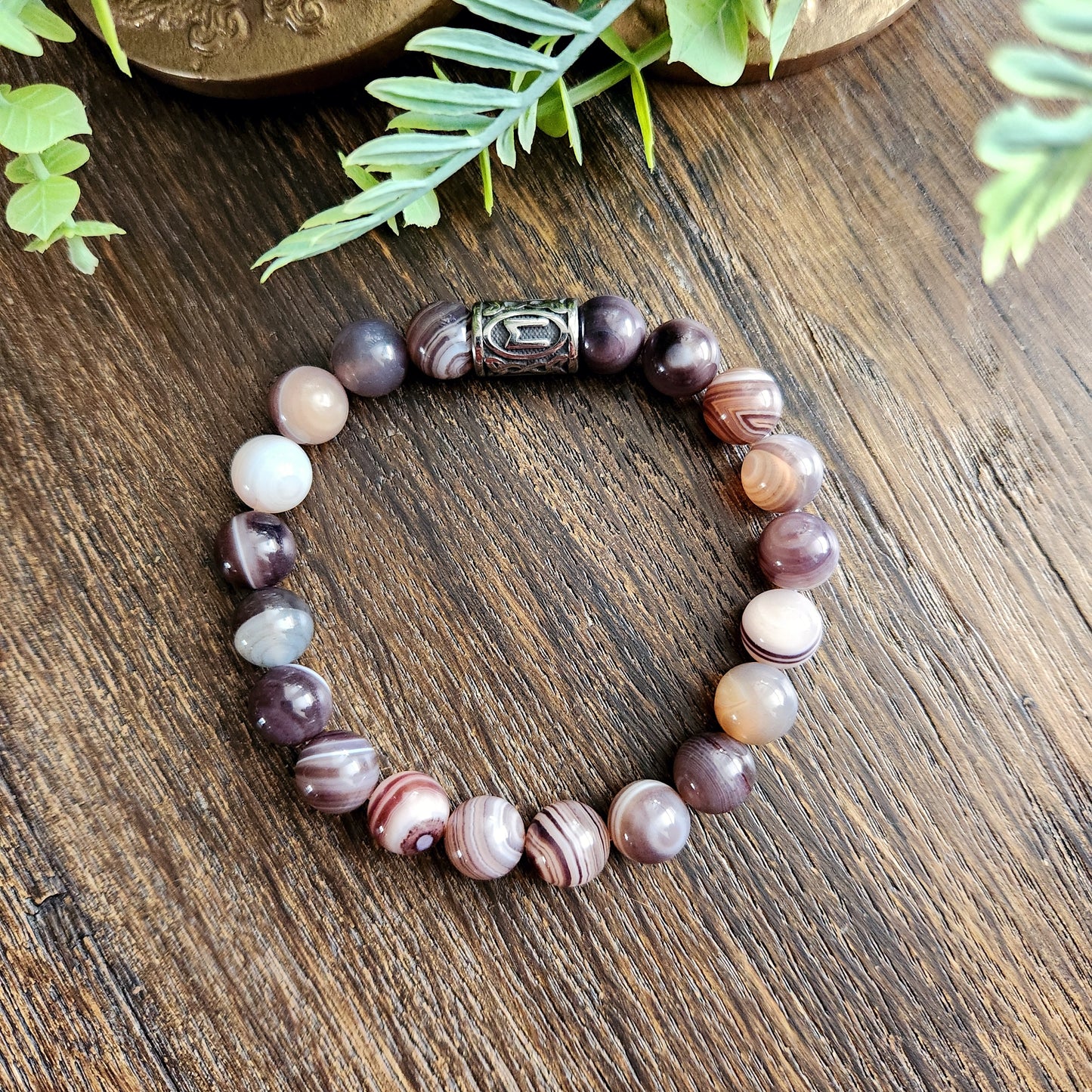 Bracelet en Agate Botswana - 10mm