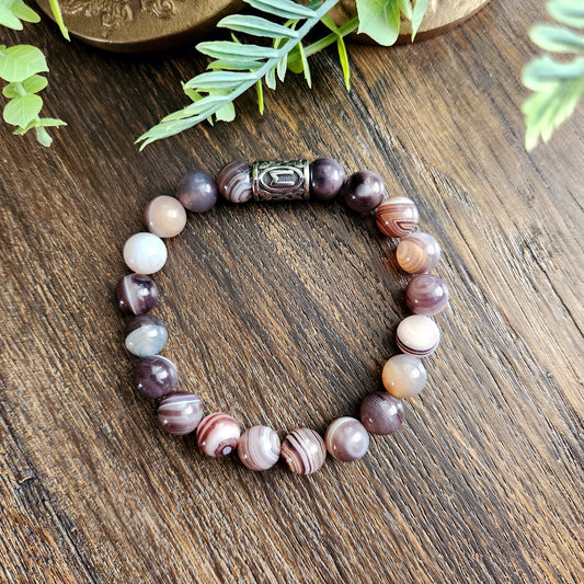 Bracelet en Agate Botswana - 10mm