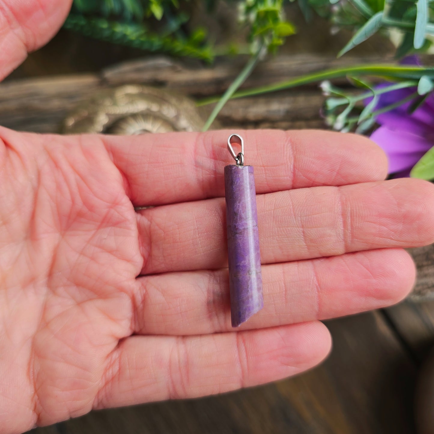 Pendentif Totem en Jade violet - n°1