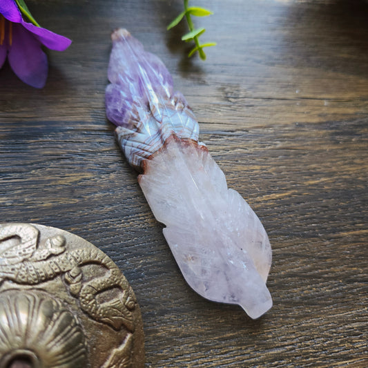 Plume en Améthyste & Agate mexicaine - n°2