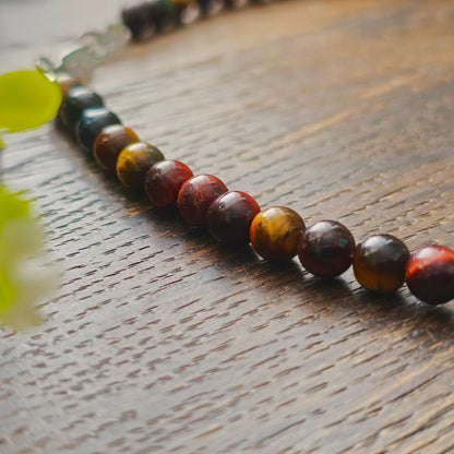 Collier en Œil de tigre & Œil de taureau