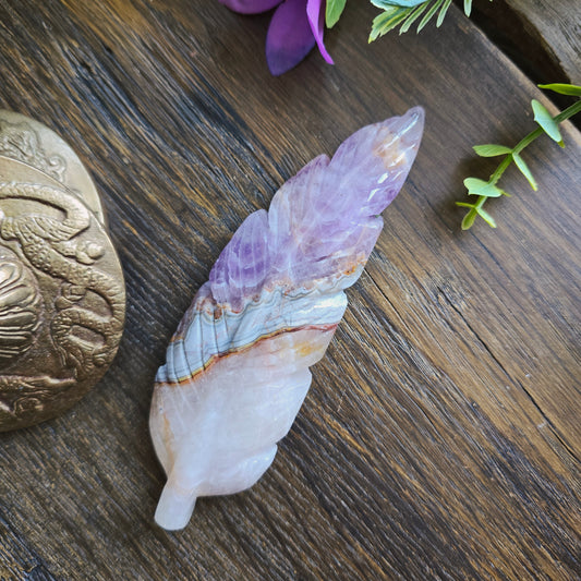 Plume en Améthyste & Agate mexicaine - n°3