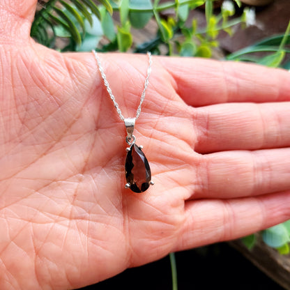 Pendentif en Quartz fumé facetté n°2 + chaîne Argent