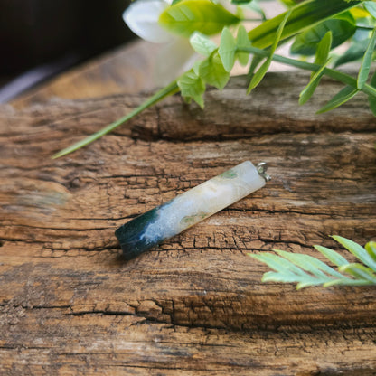 Pendentif Totem en Agate mousse - n°3