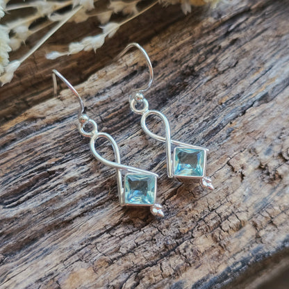Boucles d'oreilles en Aigue marine - n°1 - Argent 925