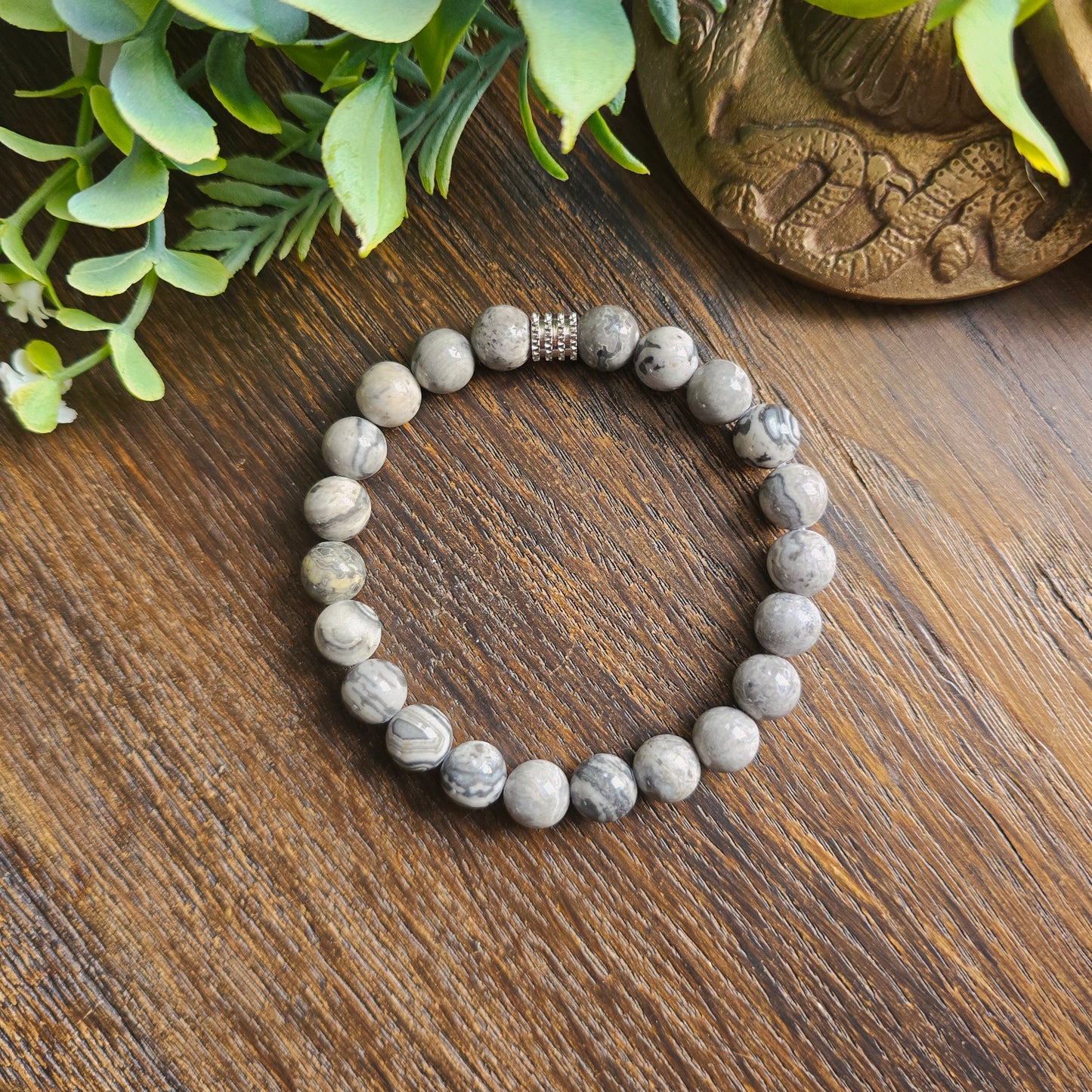 Bracelet en Jaspe map - 8mm