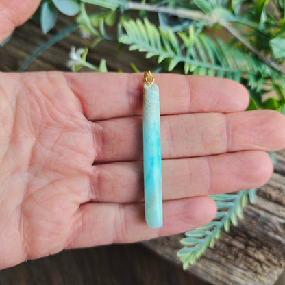 Pendentif Totem en Aragonite bleue - n°1