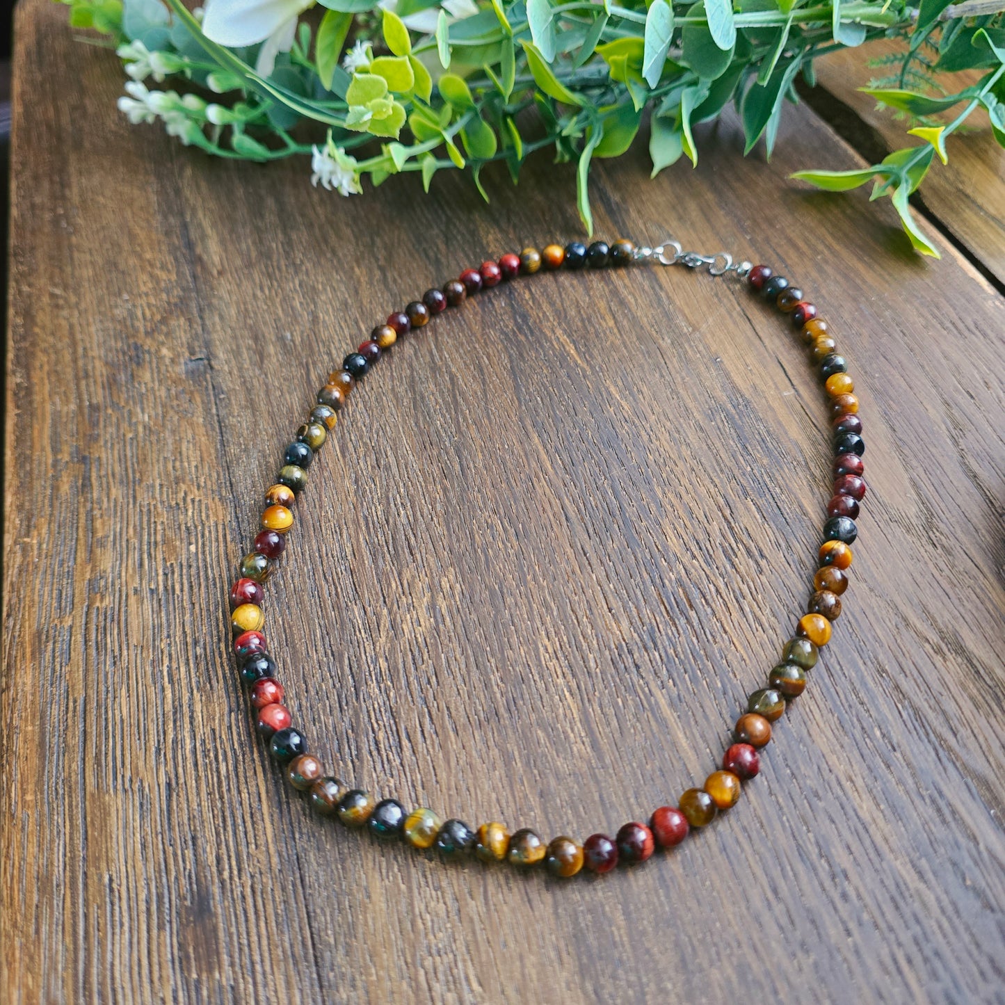 Collier en Œil de tigre & Œil de taureau