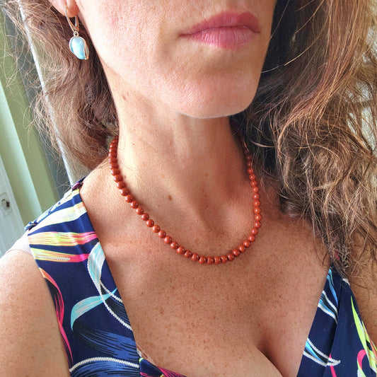 Collier en Jaspe rouge