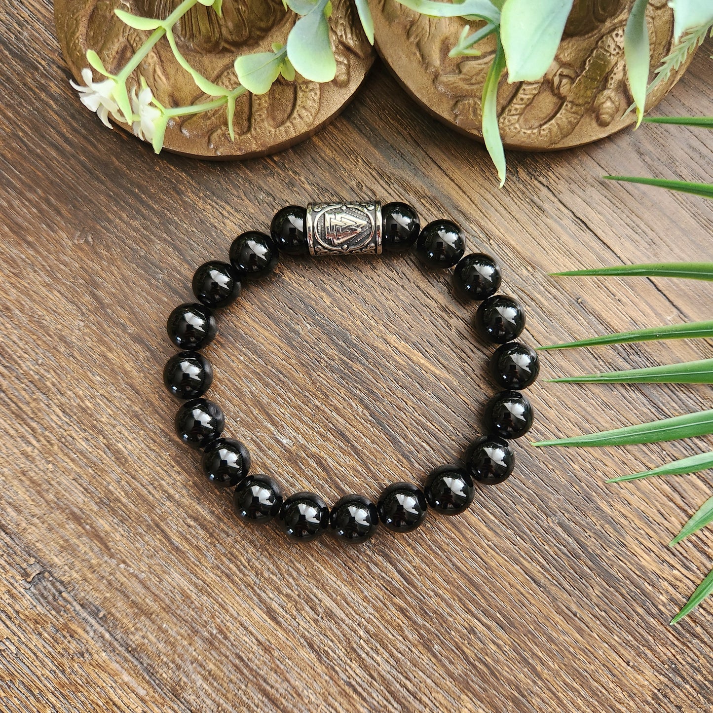 Bracelet en Obsidienne noire - 10mm
