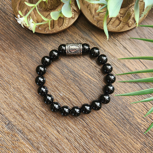 Bracelet en Obsidienne noire - 10mm
