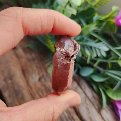 Quartz hématoïde sur quartz biterminé - n°1