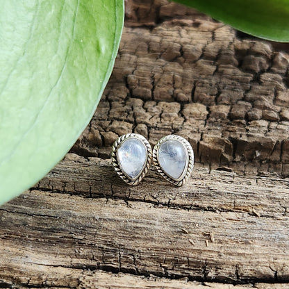 Boucles d'oreilles en Labradorite - Clous n°1 - Argent 925