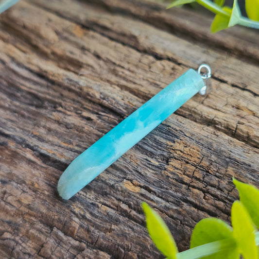 Pendentif Totem en Aragonite bleue - n°3